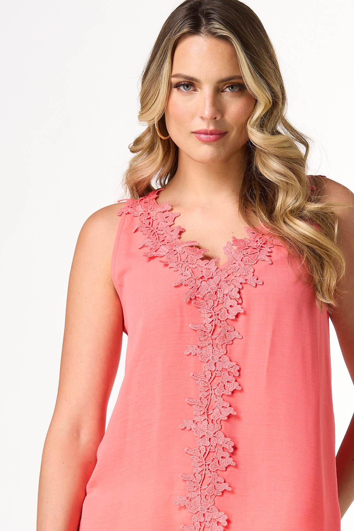 Floral Crochet Applique Tank