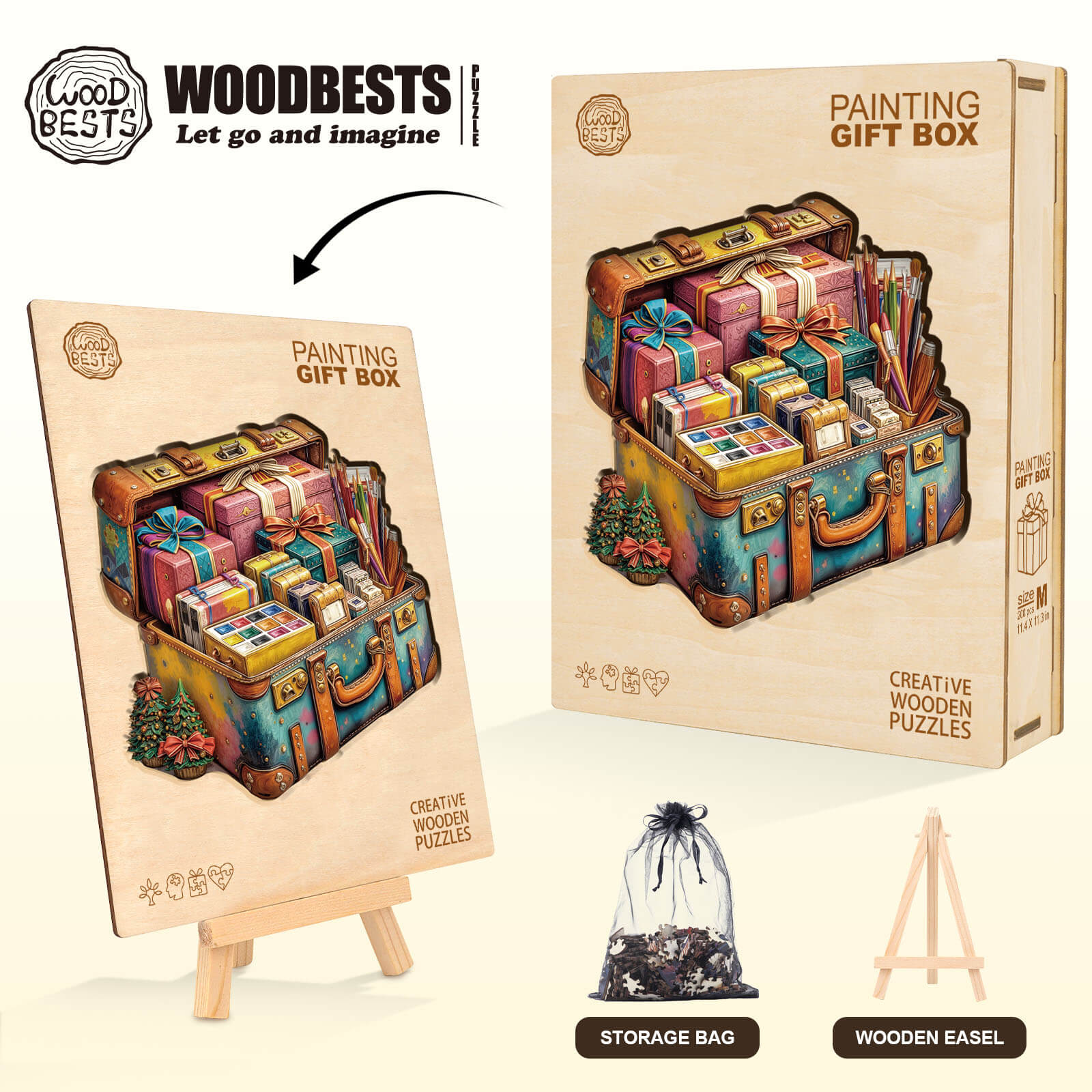 Painting gift box Wooden Jigsaw Puzzle