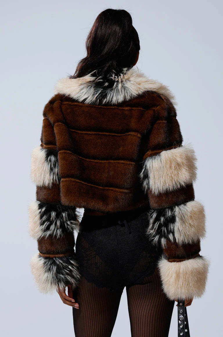 PORTIA CROPPED FAUX FUR JACKET