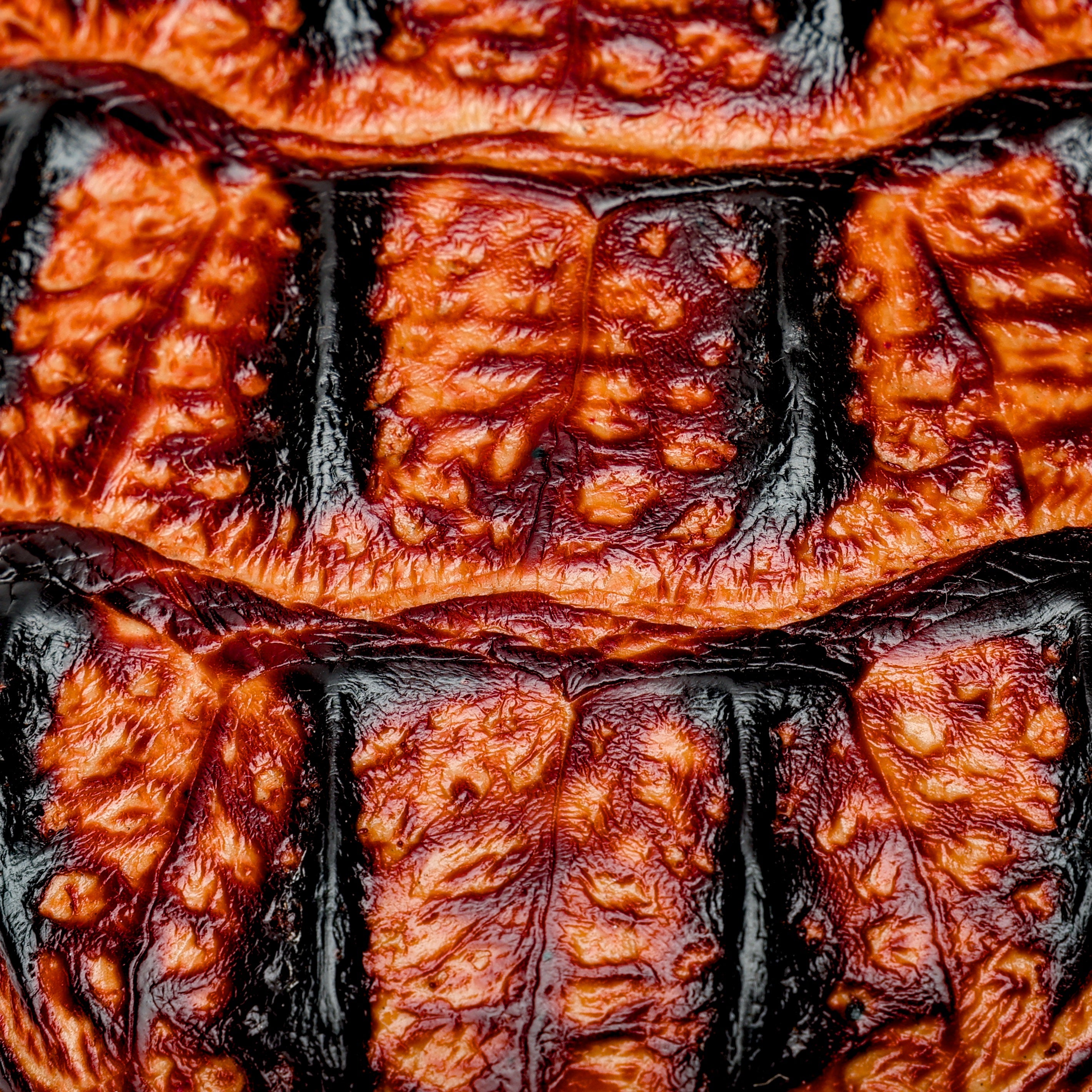 Cognac Caiman Neck Leather Boots - Square Toe