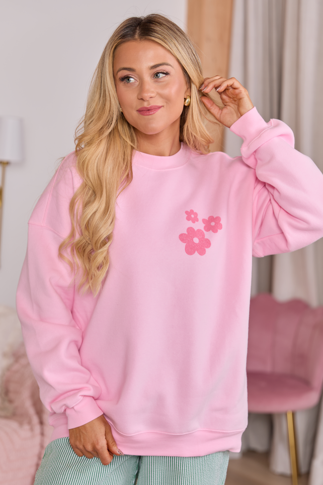 Look For The Good Light Pink Graphic Sweatshirt