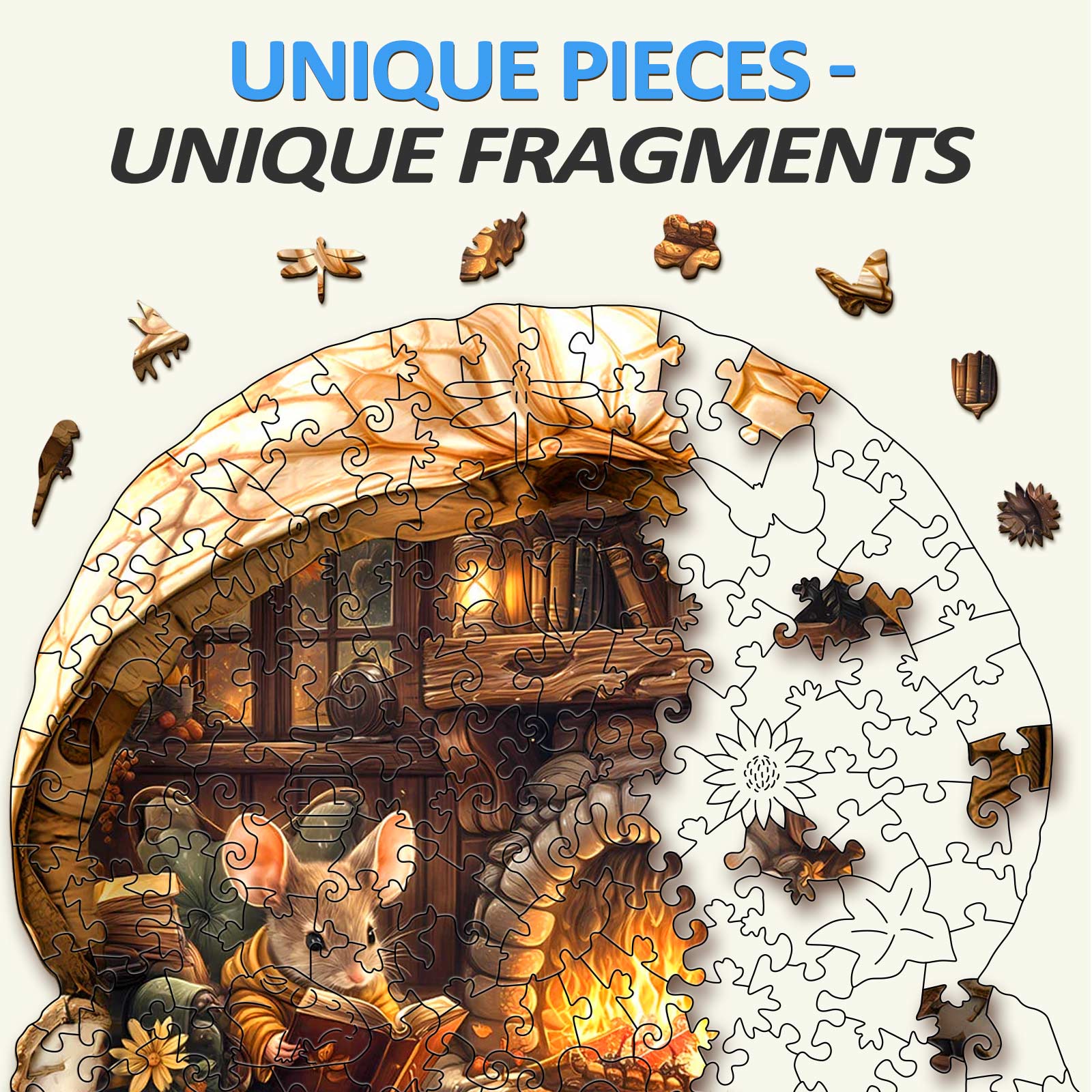 Mouse's Walnut House Wooden Jigsaw Puzzle