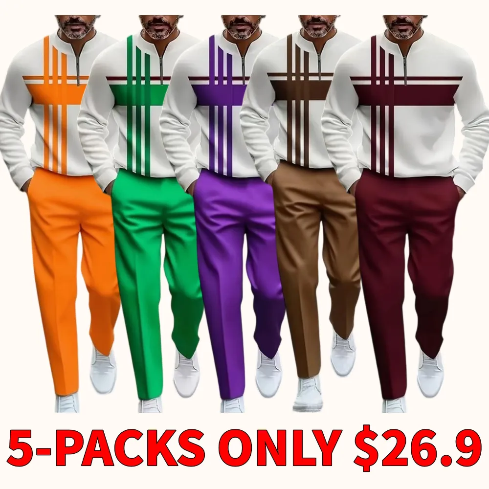 Half-zip fashionable casual suit
