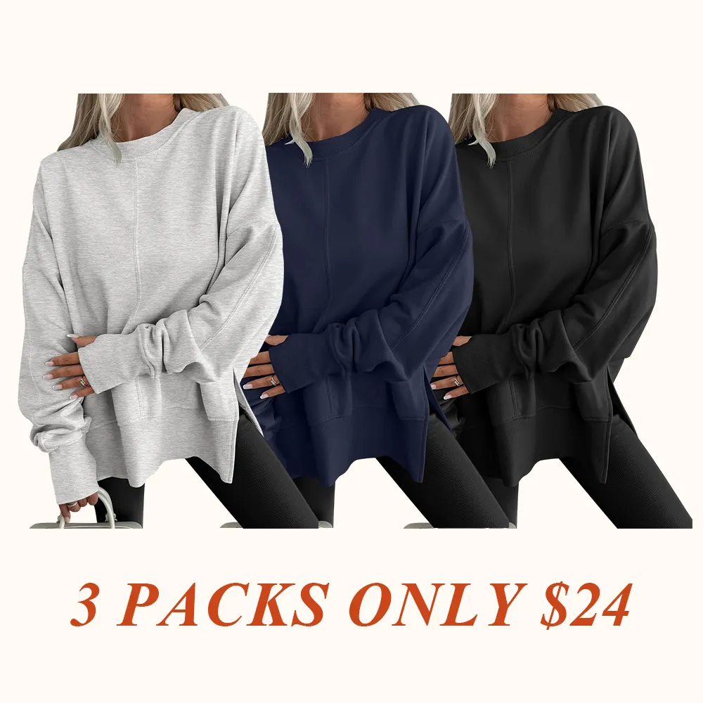 Women Oversized Sweatshirts Thumbhole Long Sleeve Hoodies Shirts