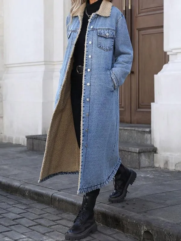 Women's Casual Denim Long Coat
