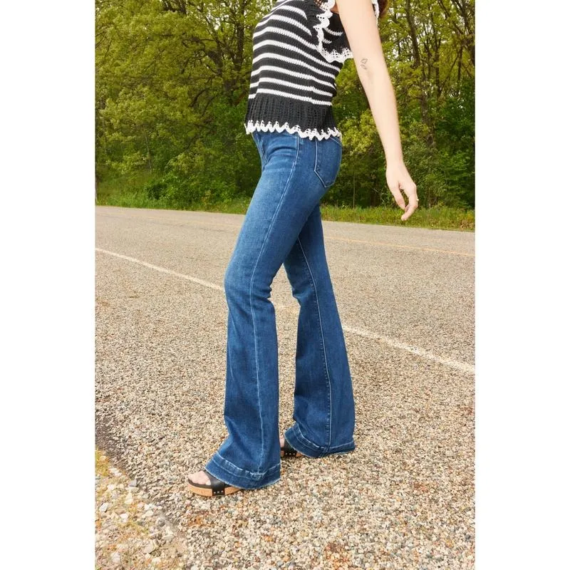 Mid-Rise Tummy Control Flare Denim Fit Jean Womenswear Bottom