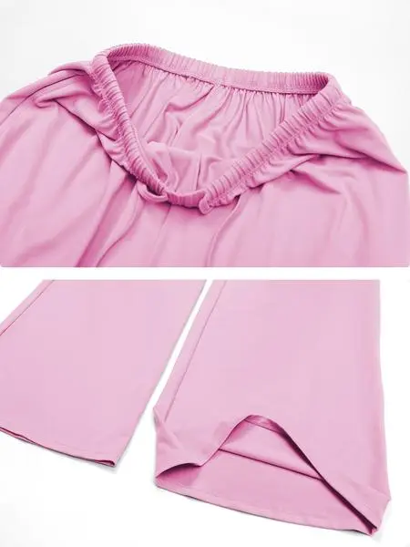 Women's Solid Crop Tank Top & Wide Leg Pants Set