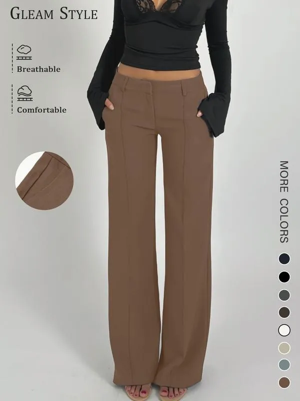 Women's Casual Fashion Suit Pants, Spring & Fall Long Trousers