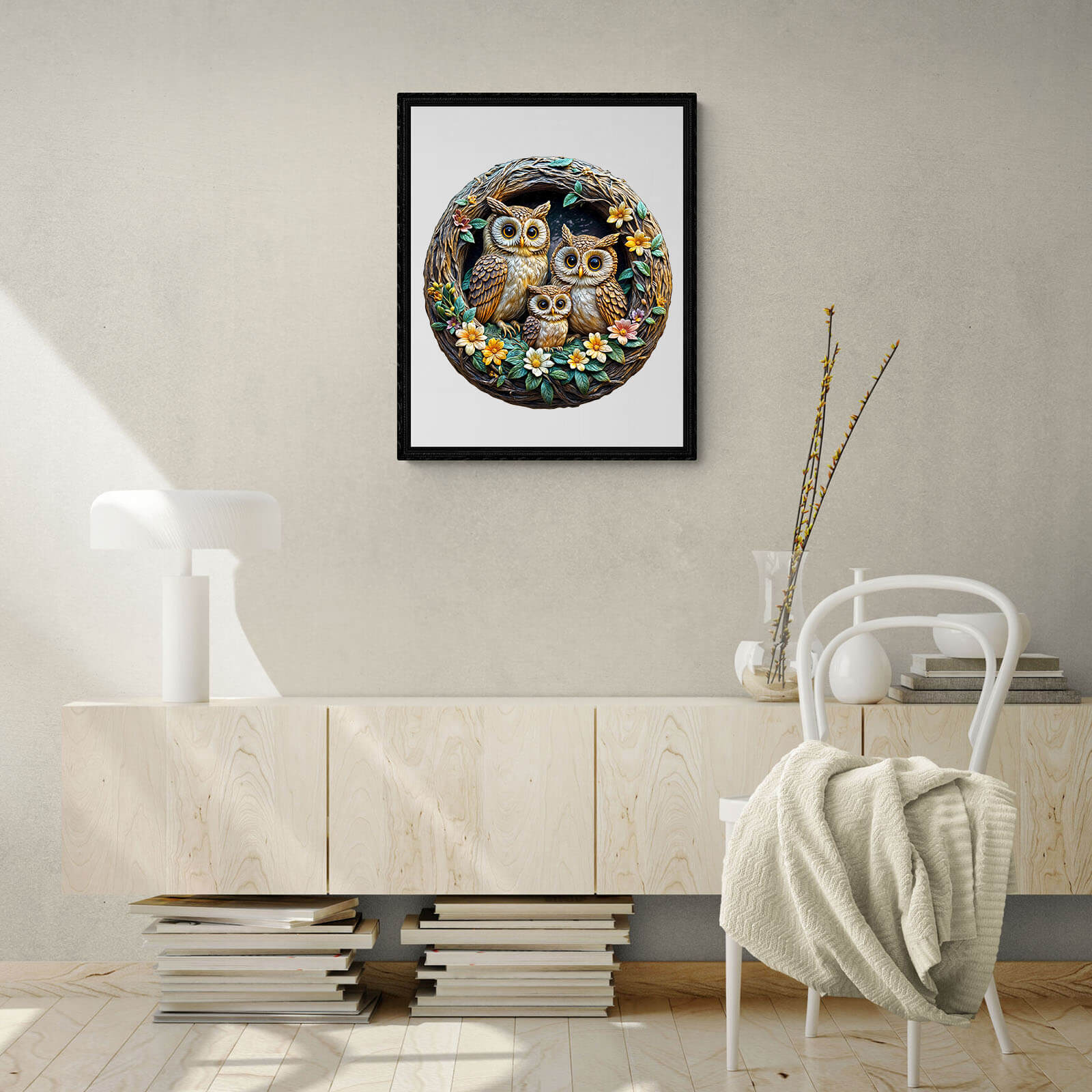 3D warm family Wooden Jigsaw Puzzle