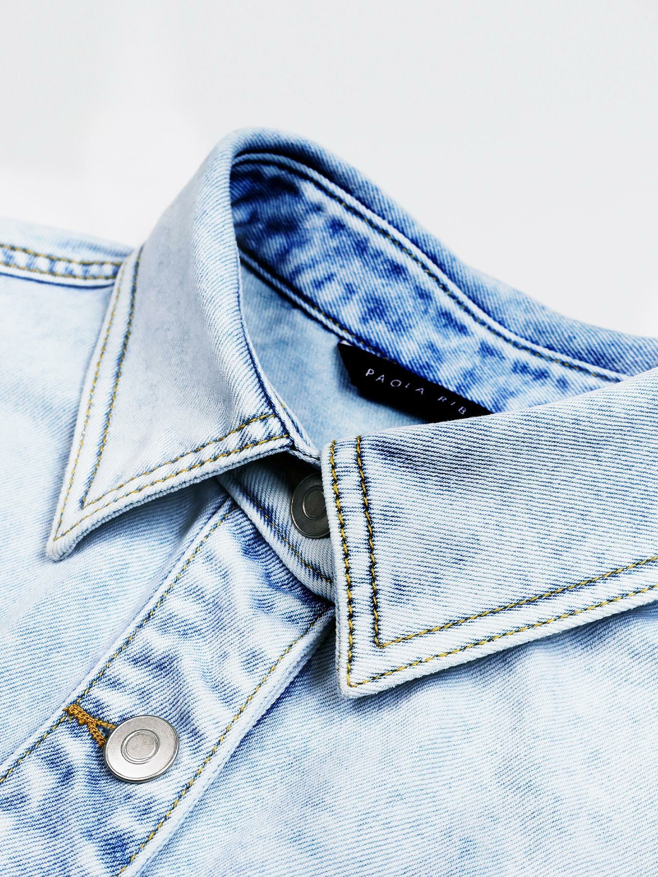 Women's Denim Shirt Jacket – Loose Fit Short Sleeve Casual Summer Coat