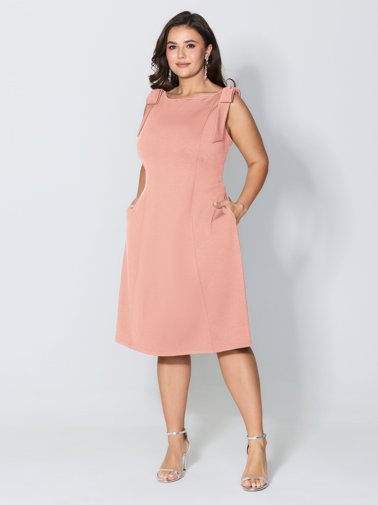 Shoulder Tie Sculpting Bodice Mini Dress