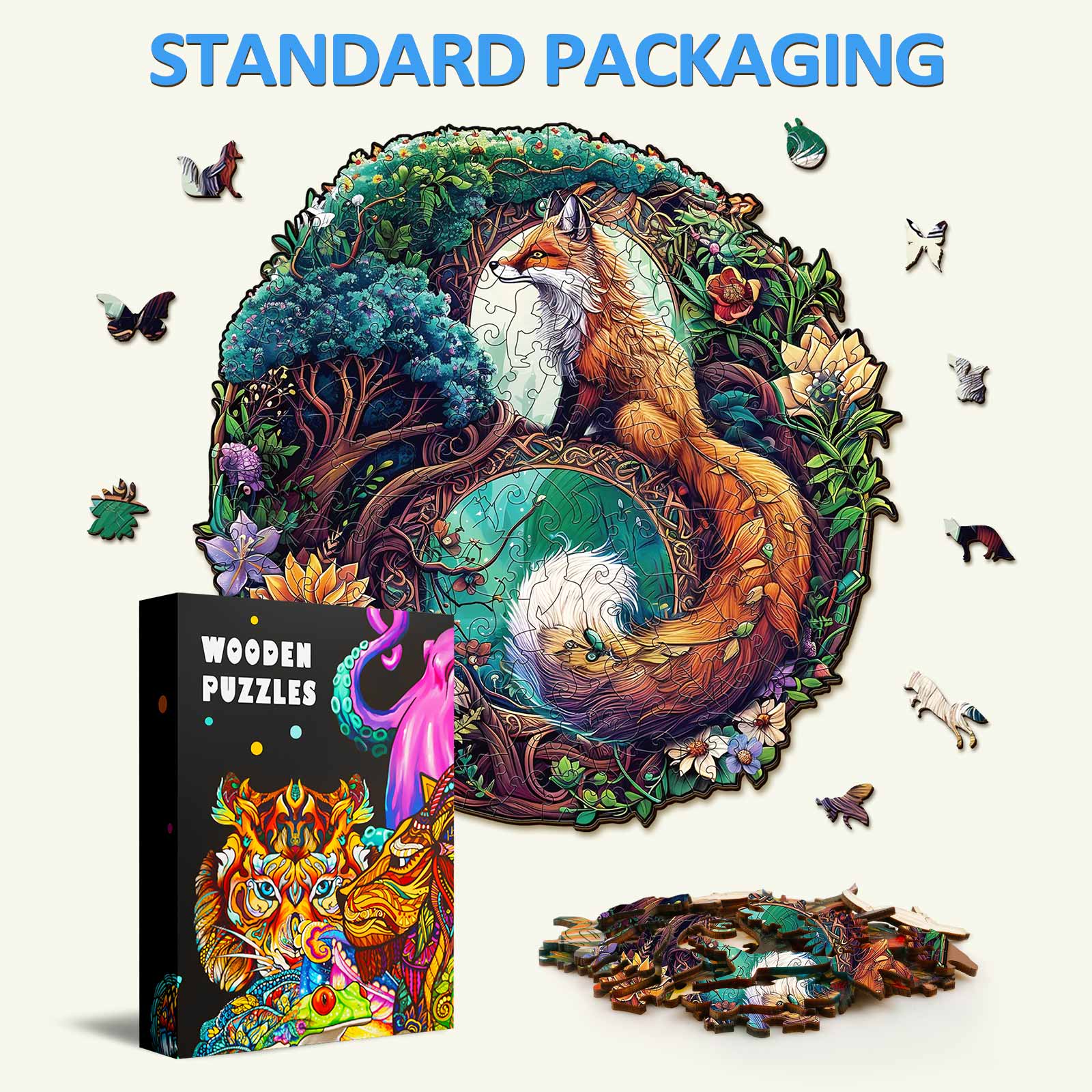 Yin Yang Fox-3 Wooden Jigsaw Puzzle