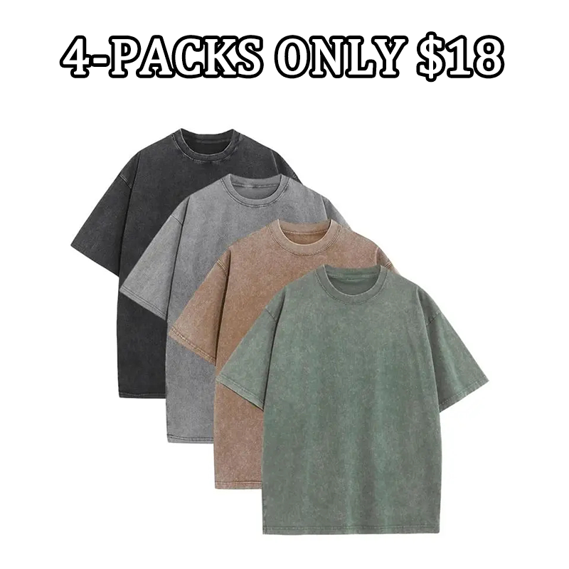 Oversized T-shirts Gym Vintage Heavyweight T Shirts Cotton Workout Acid Wash Baggy Tees