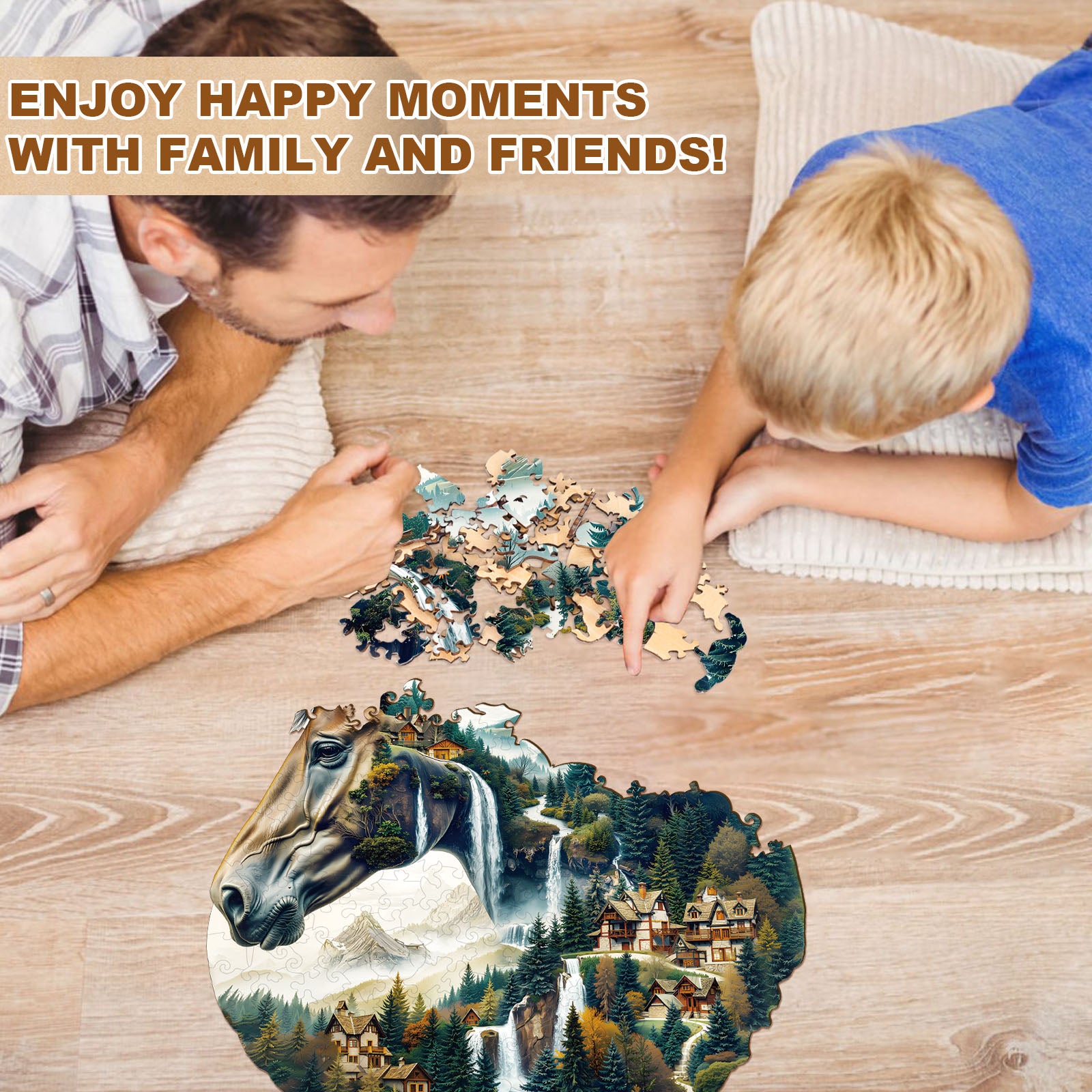 River and Horse Wooden Jigsaw Puzzle