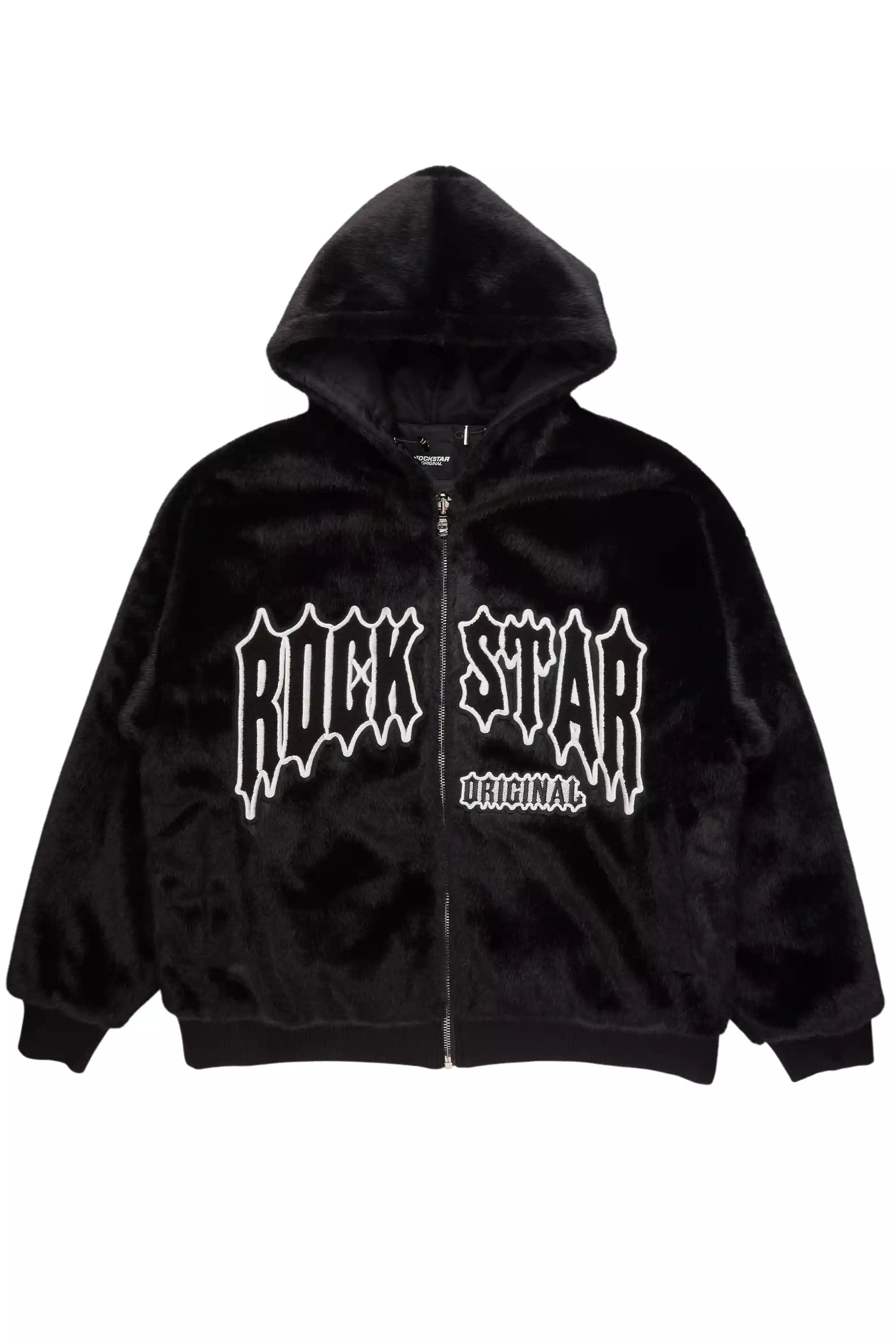 Jaleah Black Oversized Fur Jacket