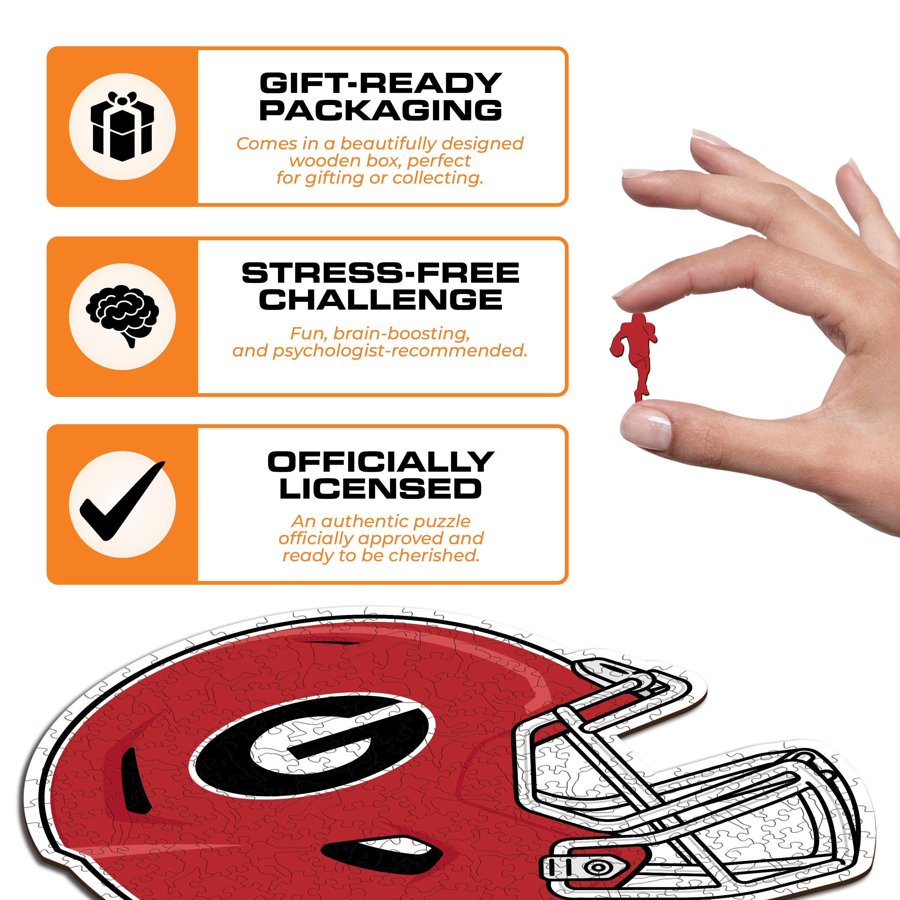 University of Georgia Helmet - Wooden Puzzle