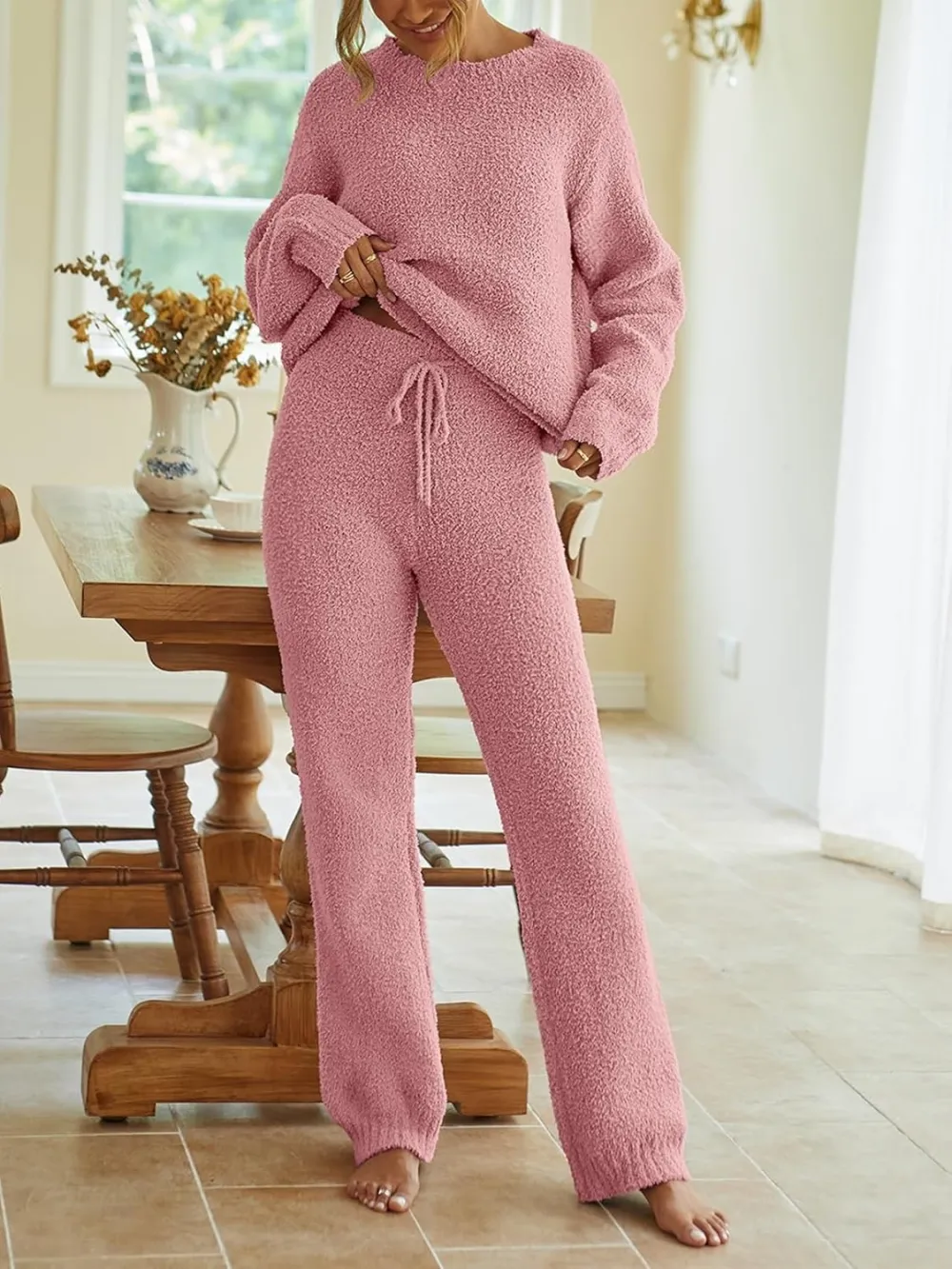 Womens Pajama Sets 2025 Fall Lounge Sweater Set