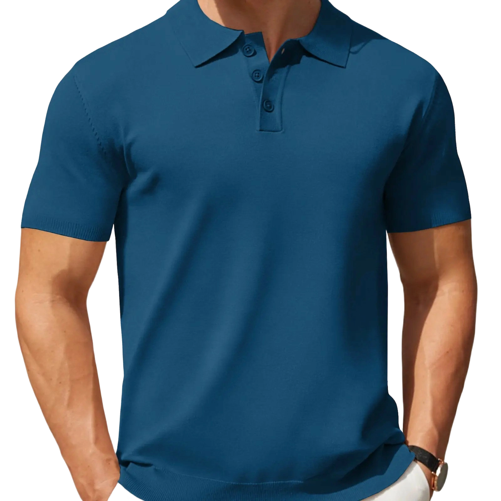 Men's Premium Stretch-Knit Performance Polo Shirt (Fitted Cut)