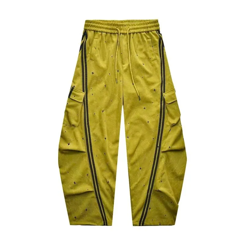 Loose Fit Street Cargo Pants Women Plus Size Teal Green Wide Leg Drawstring Joggers