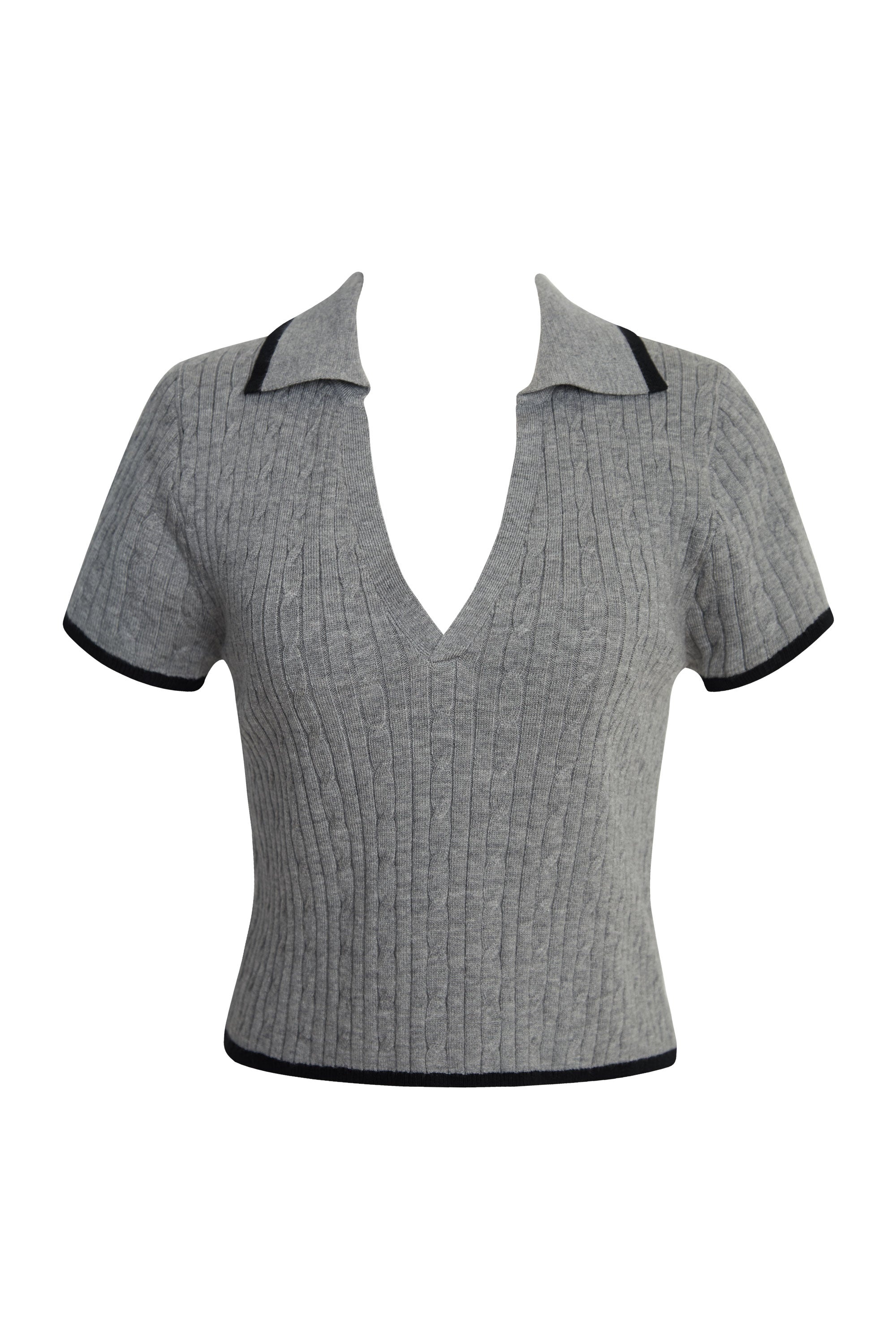 Effortless V-Neck Knit Crop Top