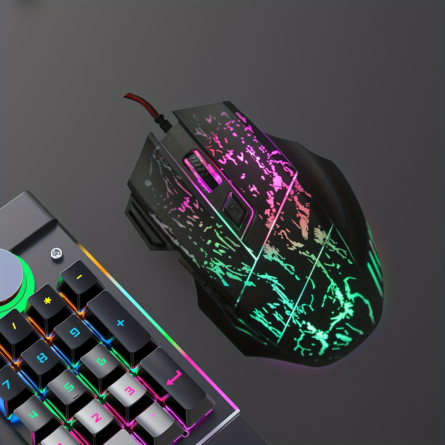 Exploding Cracked Rainbow Light Gaming Mouse
