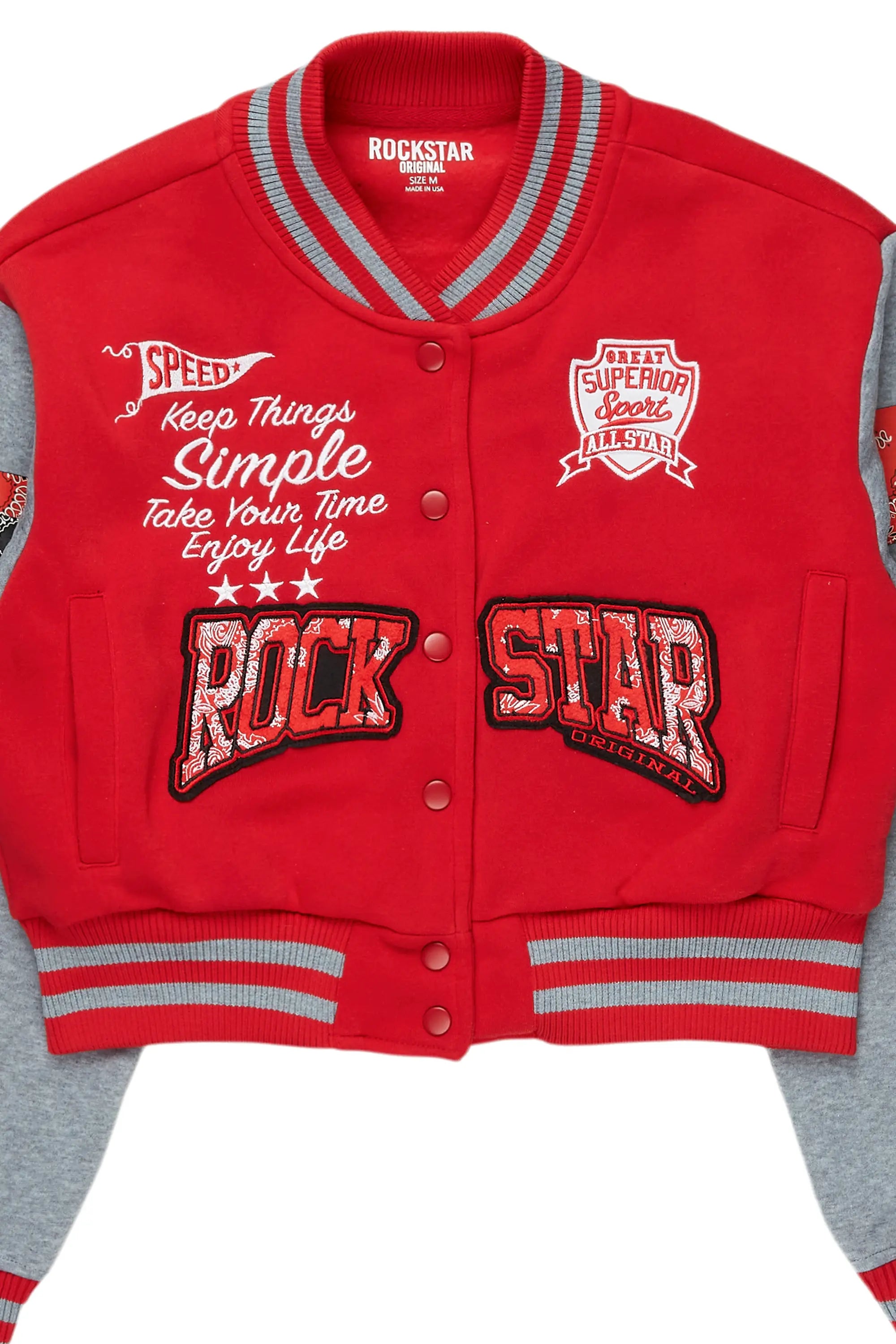 Dedtrica Red Varsity Jacket