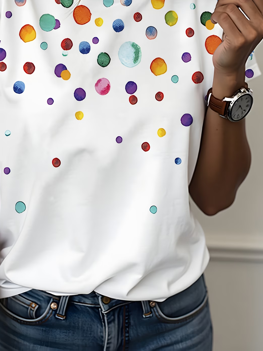 Women's Short Sleeve T-shirt Summer White Abstract Printing Jersey Crew Neck Daily Going Out Casual Top