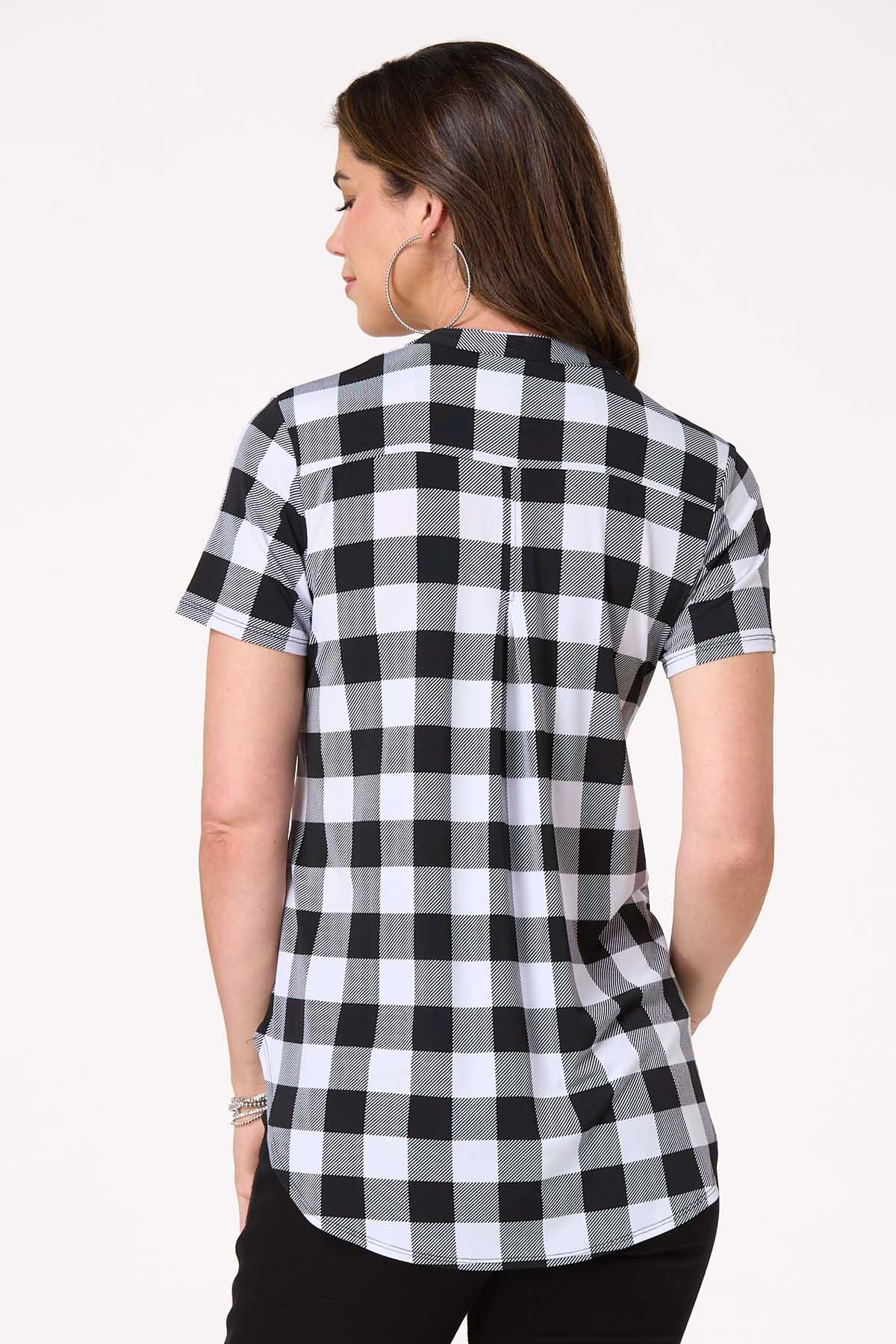 Gingham Pullover Top