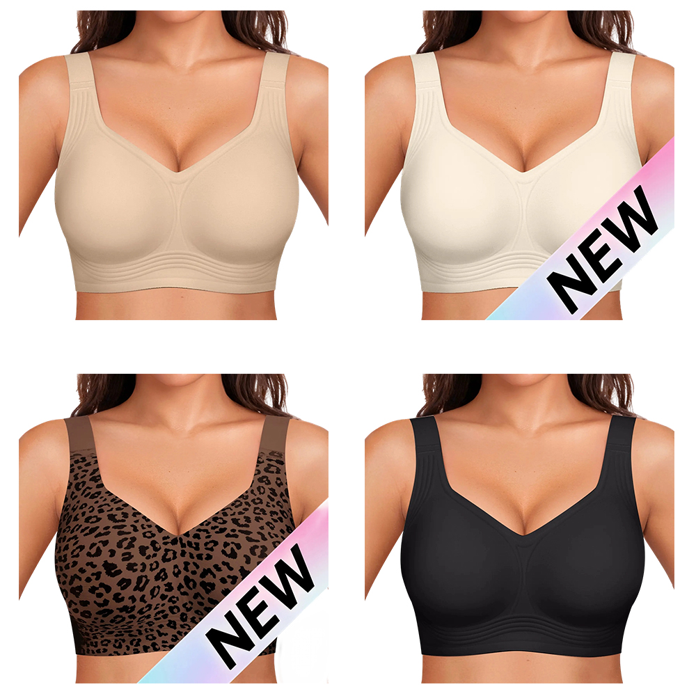 Women Jelly Bras Wirefree Full Coverage No Underwire Everyday Bras Comfortable Wireless Padded Tshirt Bra