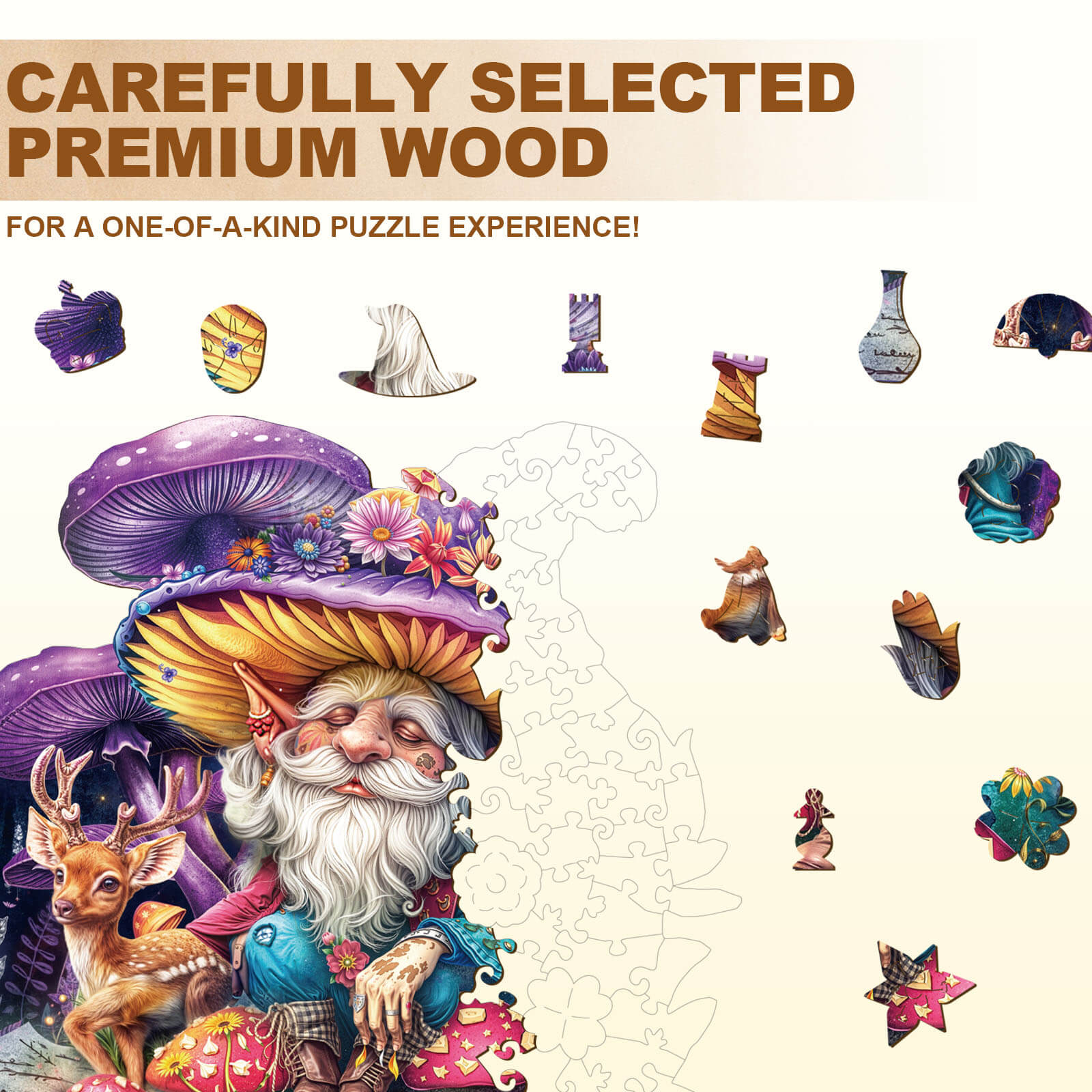 Mushroom Secret Wooden Jigsaw Puzzle