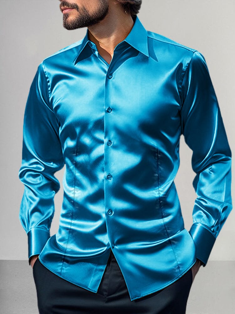Shiny Satin Dress Shirt
