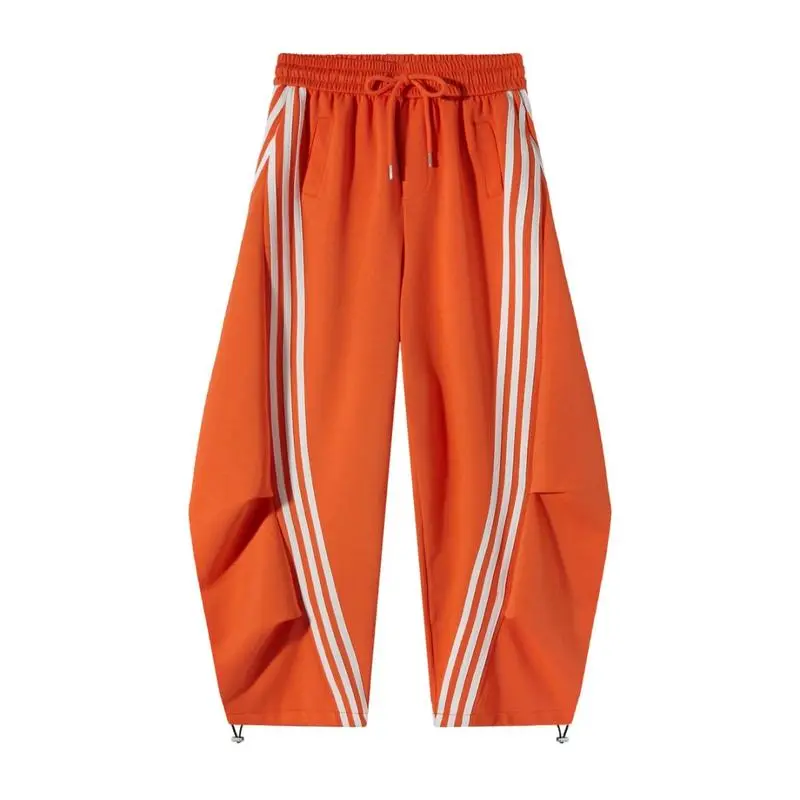 Loose Wide Leg Striped Track Pants Women's Casual Streetwear Joggers