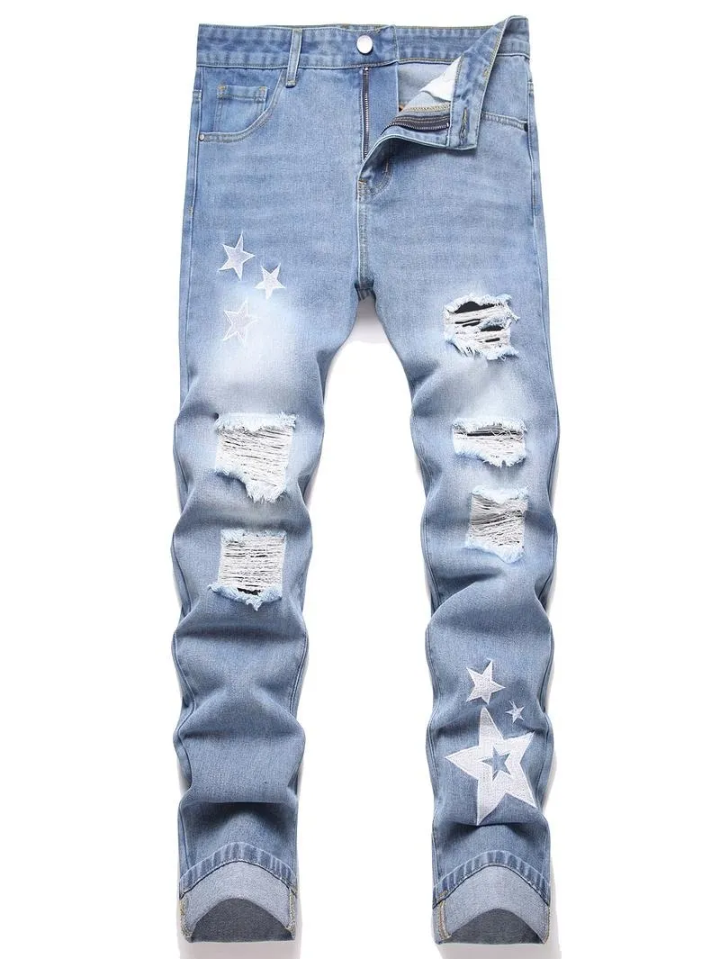 Men's slim-fit fashionable jeans