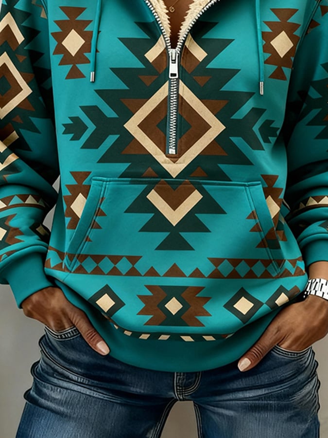 Women's Western Casual Textured Sweatshirt