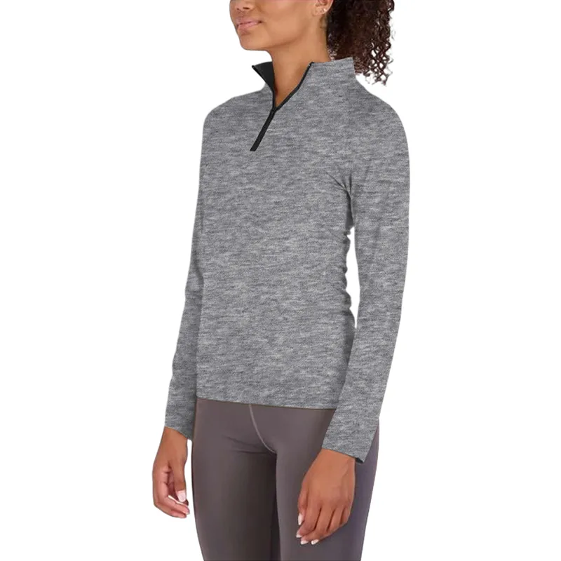 Womens Dry-Fit Long Sleeve Quarter Zip & Full Zip Up Hoodie Workout Jacket (Available in Plus)