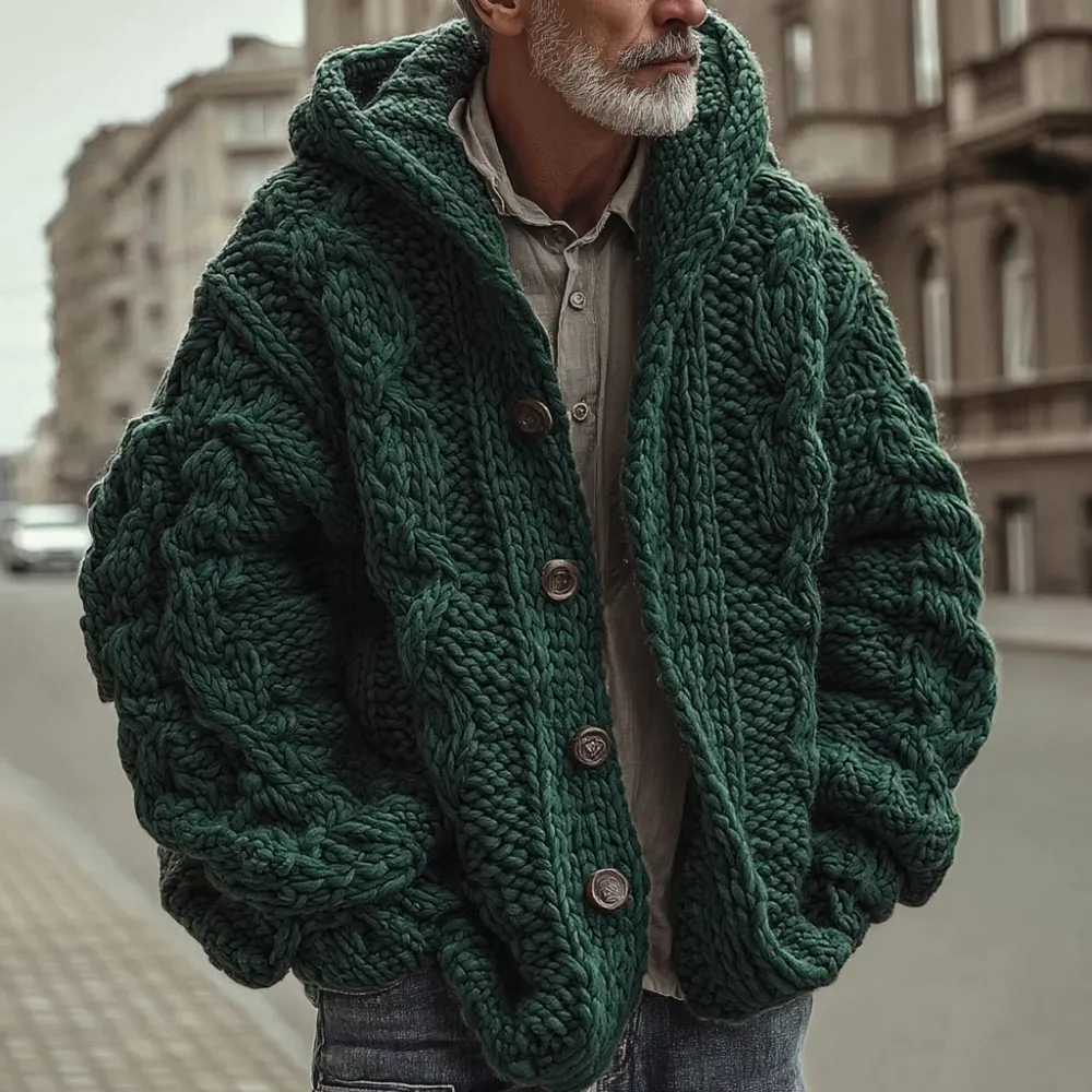 Men's Vintage Fairman Isle Jacquard Button Cardigan Sweater