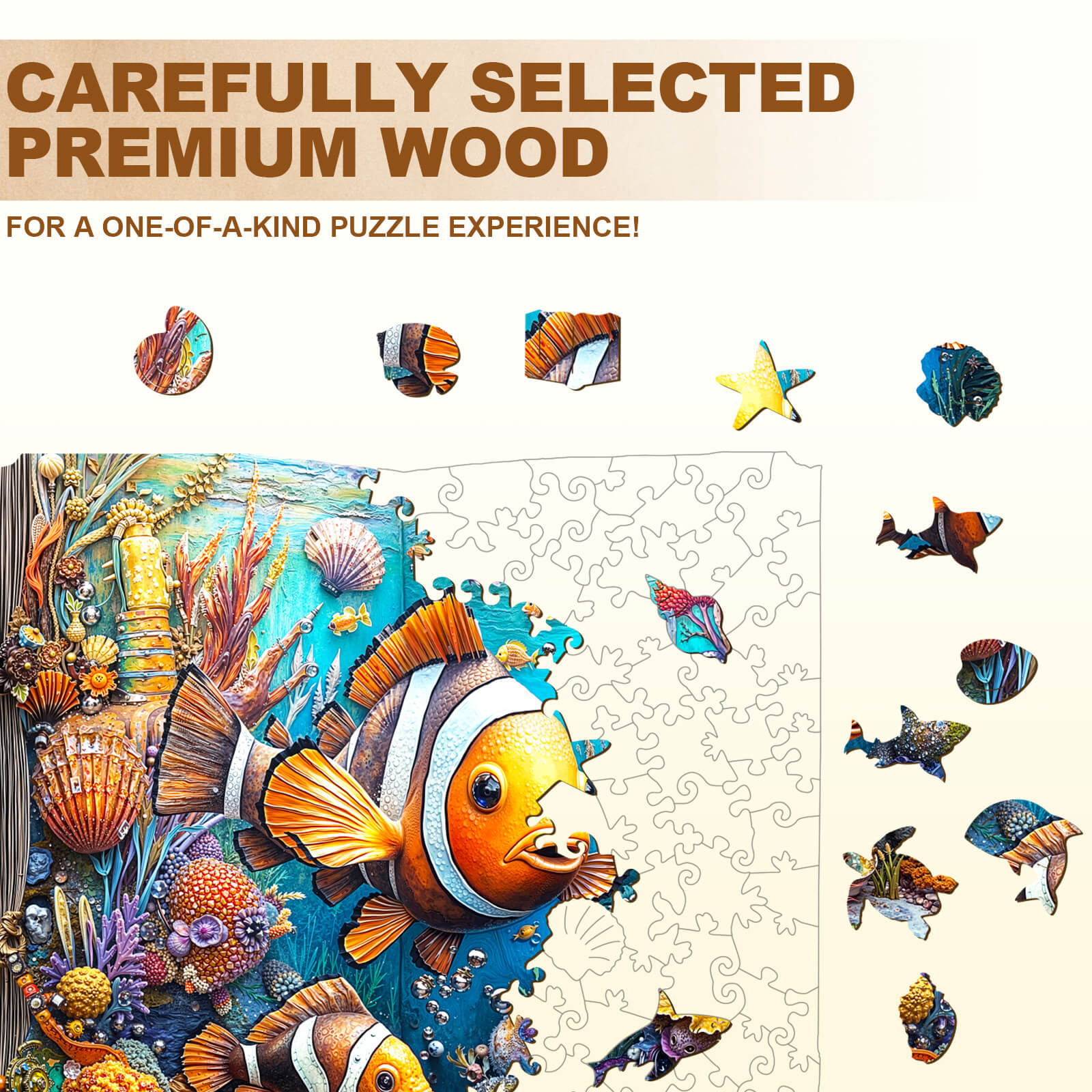 Clownfish Story Wooden Jigsaw Puzzle