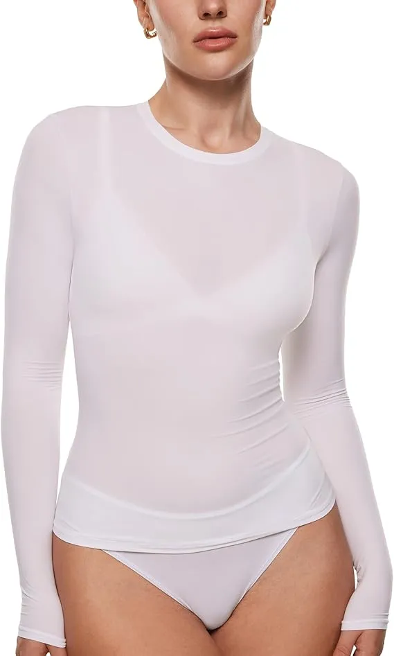 Inbarely Soft Single-Layer Basic Long Sleeve Shirts