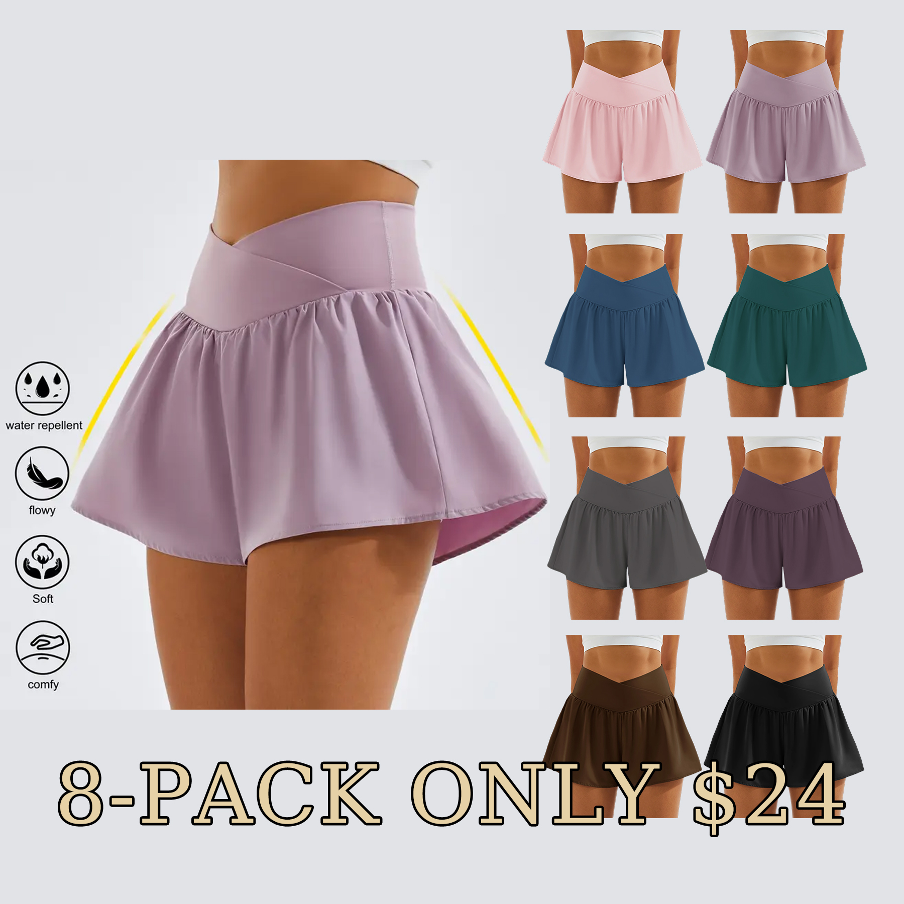 Flowy High-Waist Athletic Shorts for Women