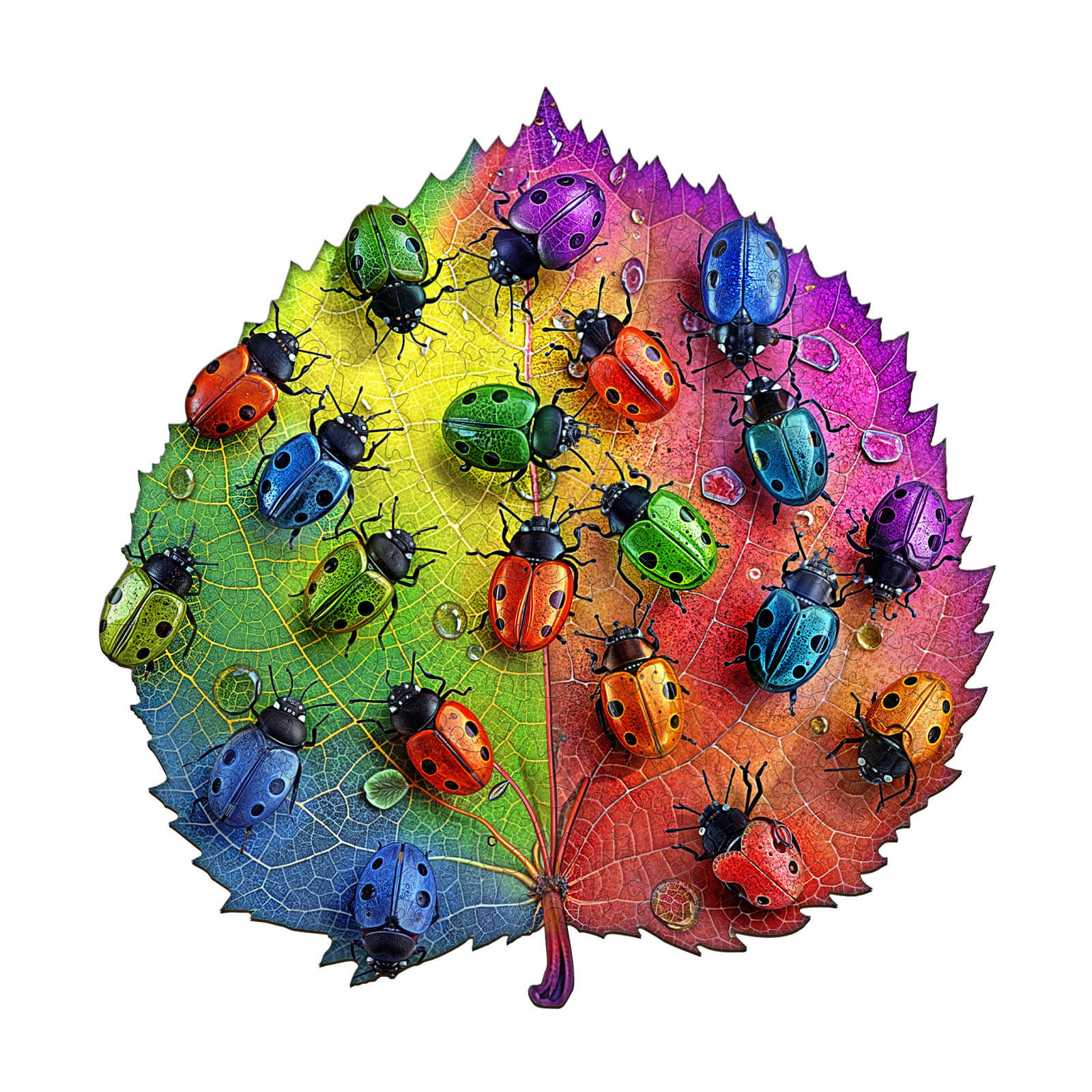 Colorful ladybug Wooden Jigsaw Puzzle