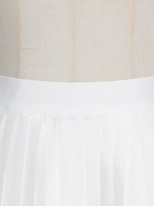 Original Sleeveless Irregularity Solid Color High-Neck T-Shirt Top&Pleated Skirt Bottom Two Pieces Set