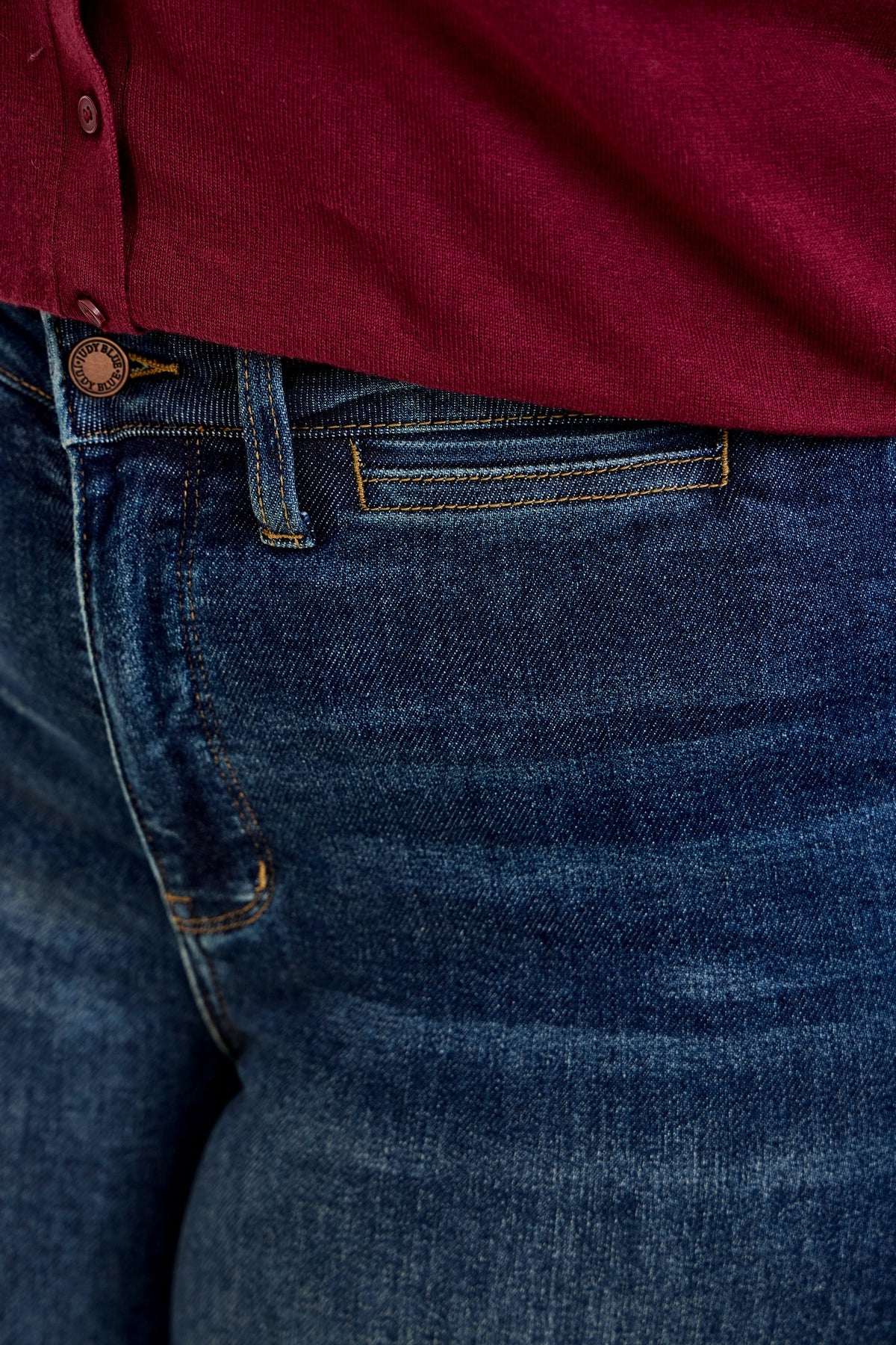 Lux Vintage Brushed Blue Wide Leg with Welt Pockets - PLUS