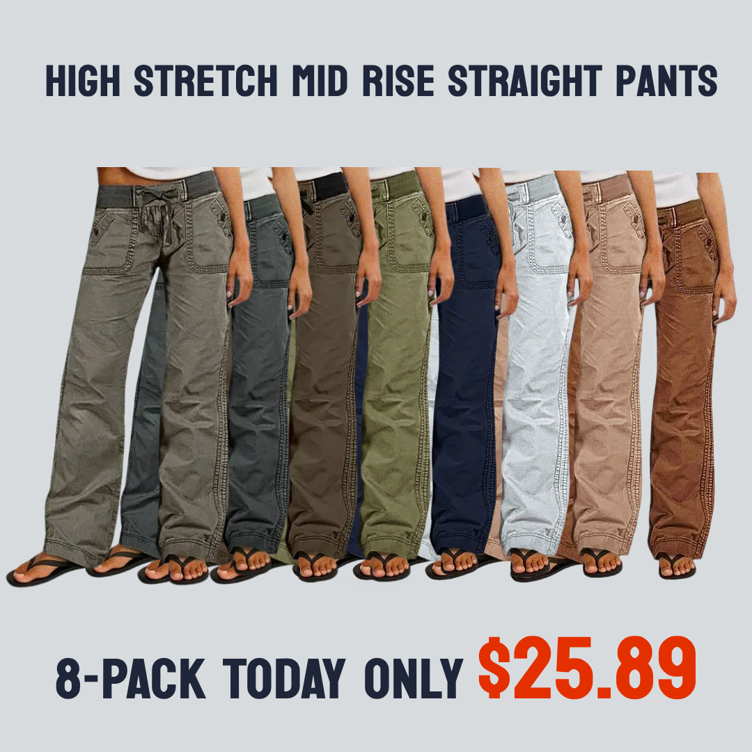 ⚡FINAL SALE⚡- Women's High Stretch Mid Rise Straight Pants