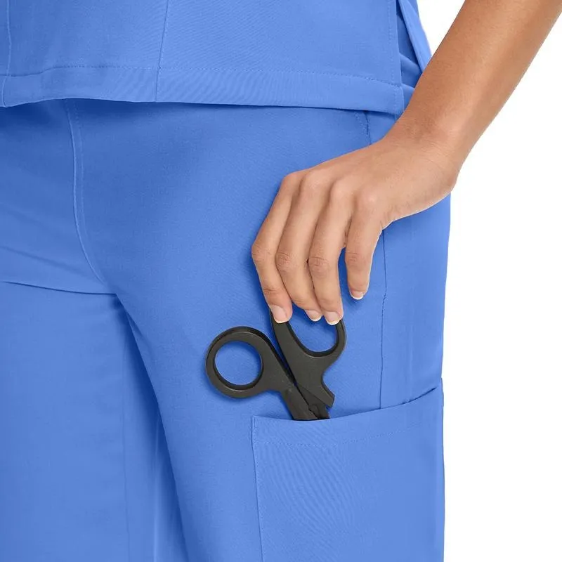 Scrubs for Women DawnDusk Set Medical Uniform - V-Neck Top & Straight Leg Pants with 9 Pockets