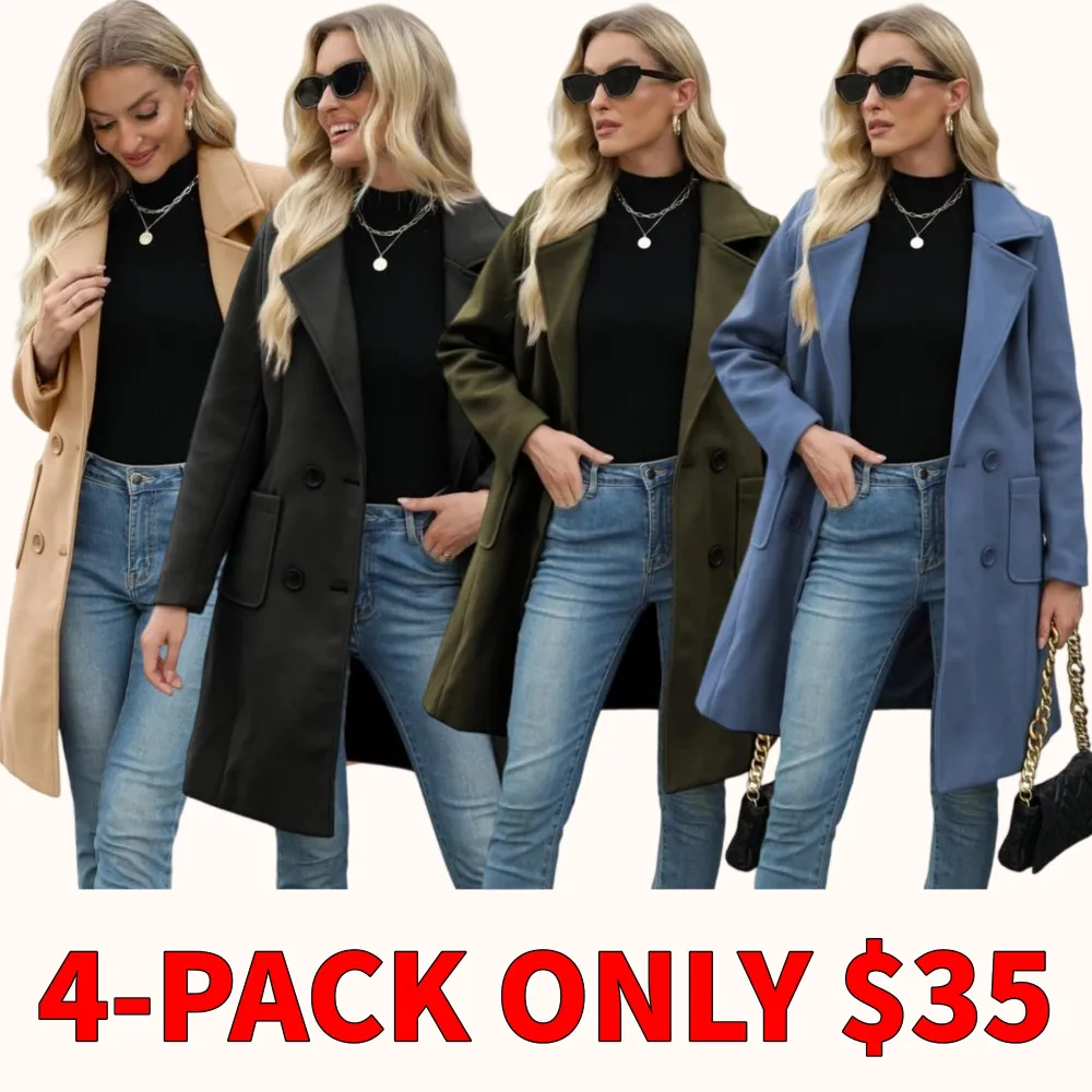 Women's winter wool blend camel mid-length coat