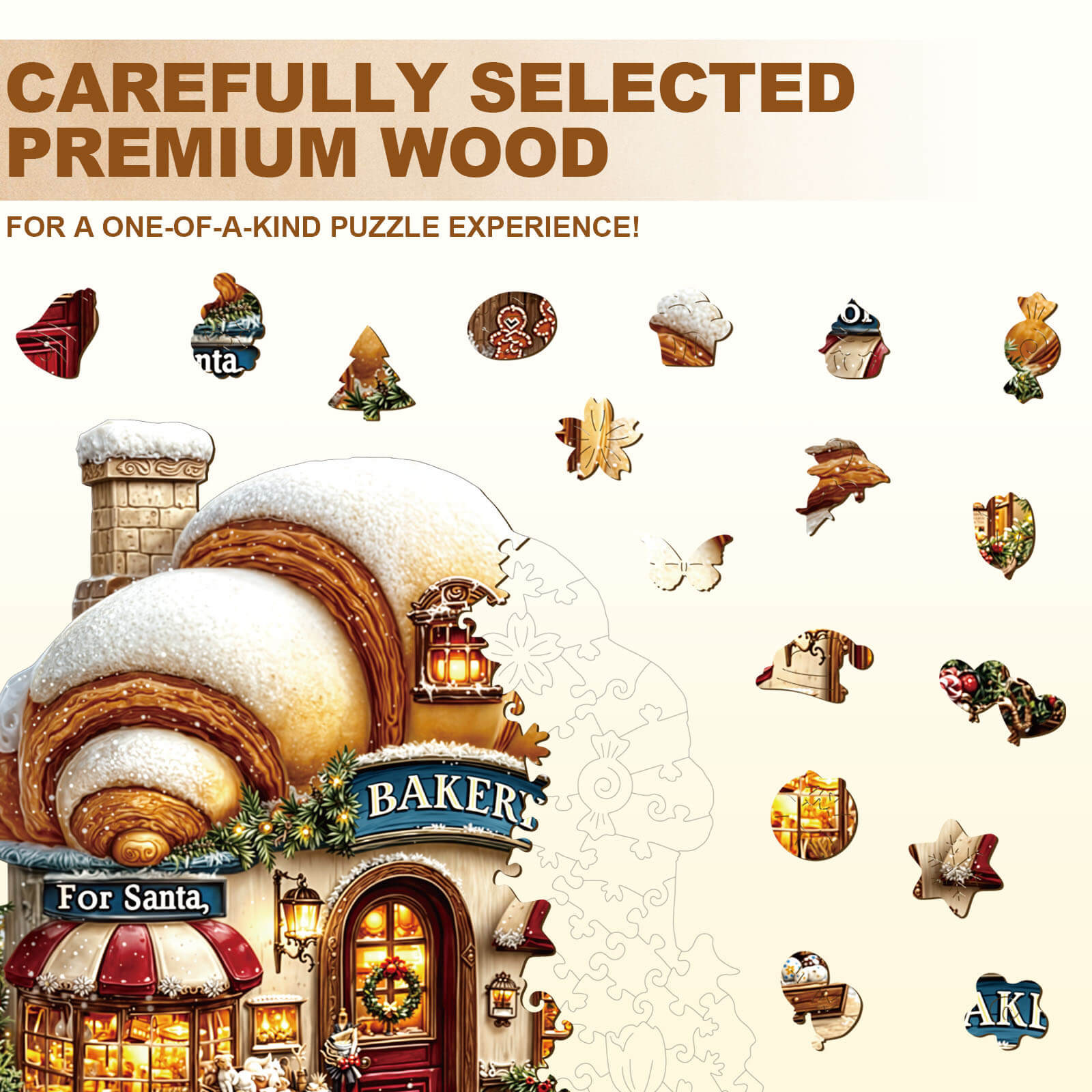 Christmas Bakery Wooden Jigsaw Puzzle