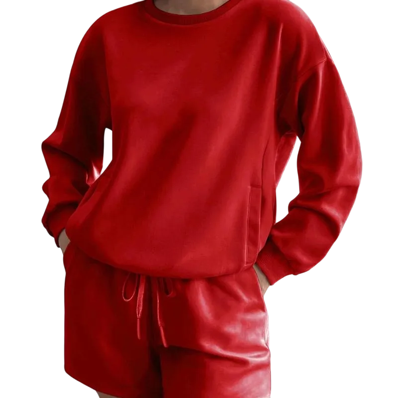 Women's Sporty Round Neck Tracksuit Set