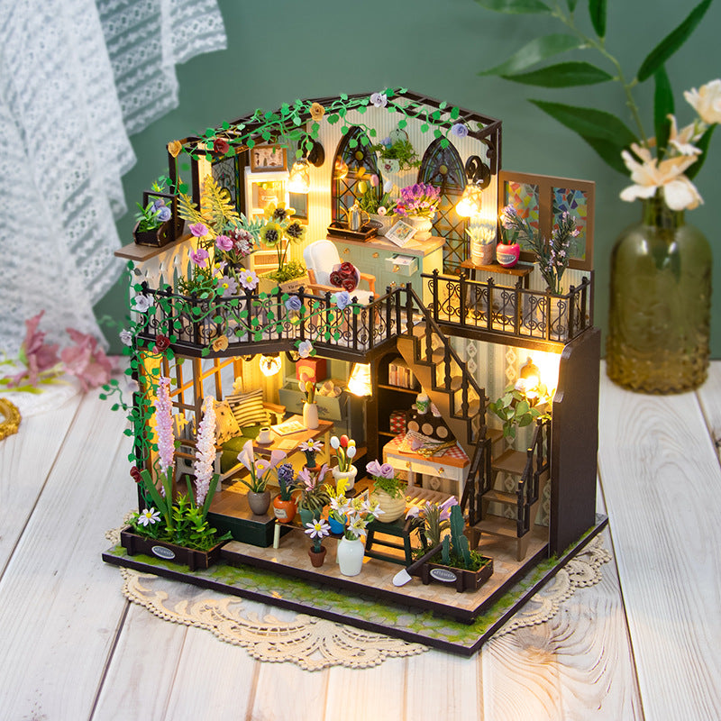 Daisy's Flower Room - DIY Dollhouse Kit,3D Wooden Puzzle