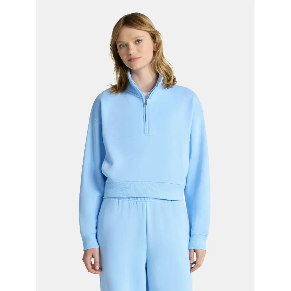 Women’s 2-Piece Set – Half Zip Sweatshirt & Wide Leg Pants