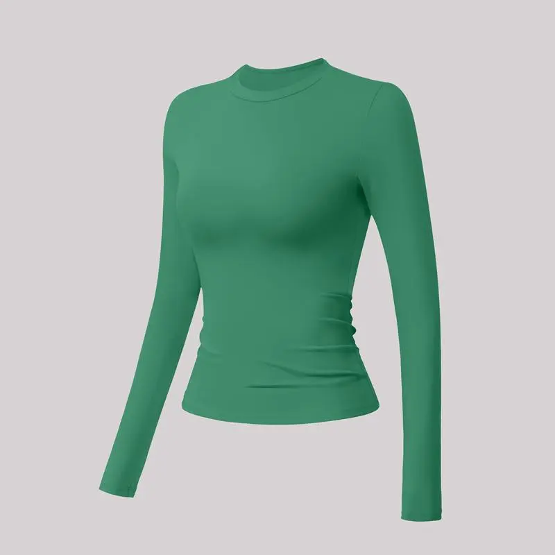 Solid color sports T-shirt set, crew neck, slim fit, stretchy style